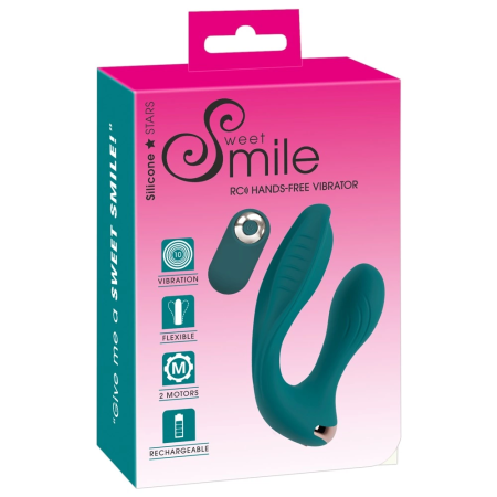 Sweet Smile Multi-Function Dual Vibration System Pink 17cm Remote Control