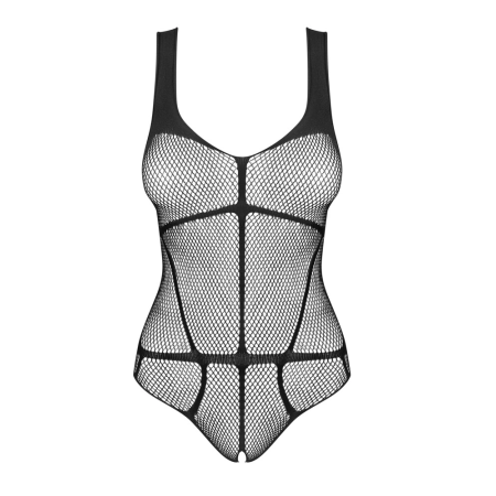 Obsessive B336 Mesh Bodysuit S-L Black Harness-Style Design