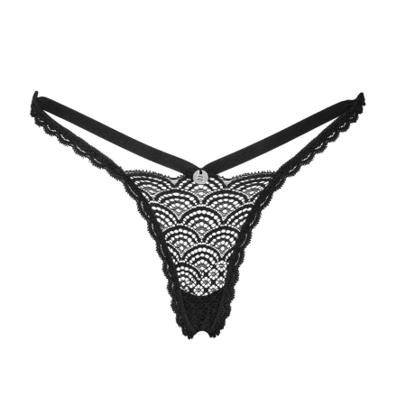 Obsessive Chemeris Lace Thong Black XS/S - Soft Stretch Design