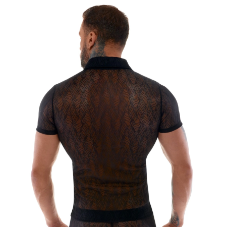 Svenjoyment Lace Shirt 2XL - Semi-Transparent Stretch, Black