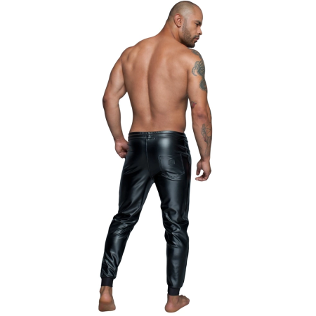 Noir Powerwetlook Men's Treggings L - Black, Elastic, Drawstring Fit