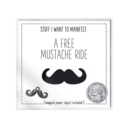 Warm Human Manifest Card - Mustache Ride - Card & Charm Gift Set