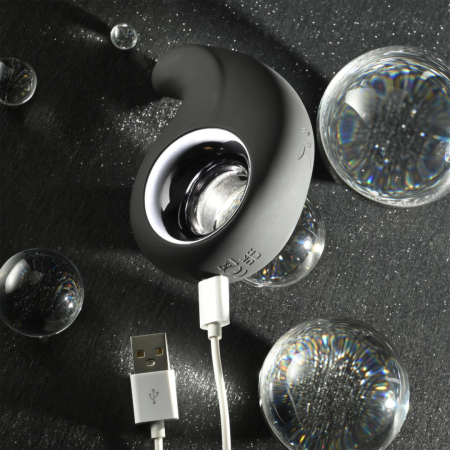 Playboy Ring My Bell Black - Dual Action Silicone Vibrator with Tapper