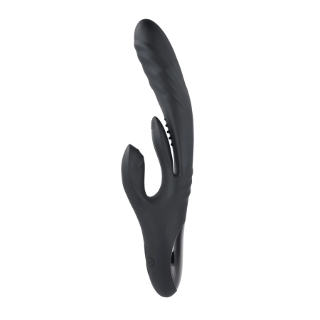 Playboy Pleasure Rapid Rabbit Black - Multi-Action Intimate Device, 10"