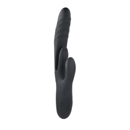 Playboy Pleasure Rapid Rabbit Black - Multi-Action Intimate Device, 10"