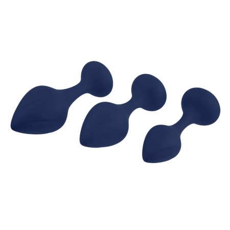 Playboy Pleasure Tail Trainer 3-Piece Intimate Silicone Set Navy