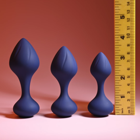 Playboy Pleasure Tail Trainer 3-Piece Intimate Silicone Set Navy