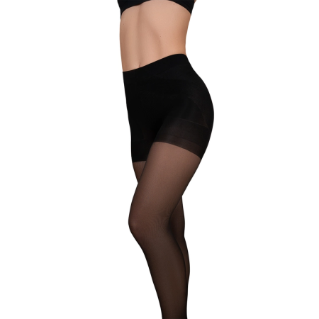 Bye Bra Power Up 40 Den Black L Shaping Tights with Tummy Control
