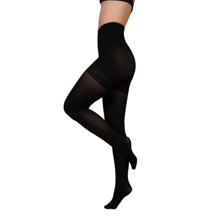 Bye Bra Total Push Up 100 Tights Black M - Italian Microfiber Support