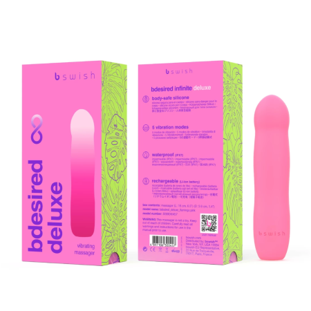 B Swish Bdesired Infinite Deluxe Intimate Device Flamingo Pink USB IPX7