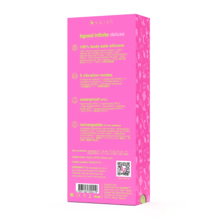 B Swish Bgood Infinite Deluxe Silicone Waterproof Rechargeable 18cm Violet