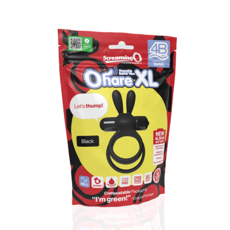The Screaming O 4B Ohare XL Black - Silicone Rabbit Ring, Waterproof