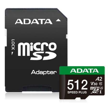 ADATA Speed Plus 512 GB MicroSDXC Klasės 10