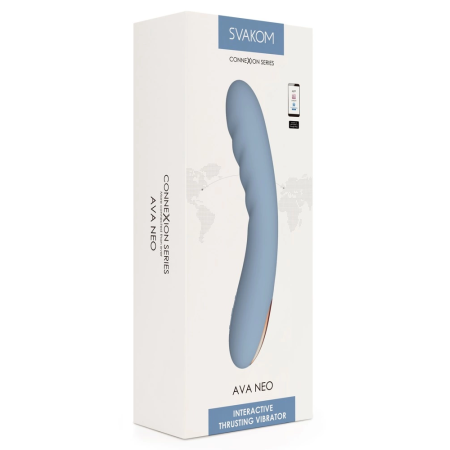 Svakom Ava Neo Cornflower Blue App-Controlled Thrusting Device 19.6cm