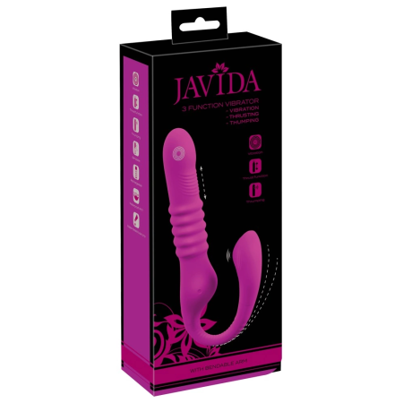 Javida 3 Function Dual Action Intimate Machine, Flexible, USB, Purple