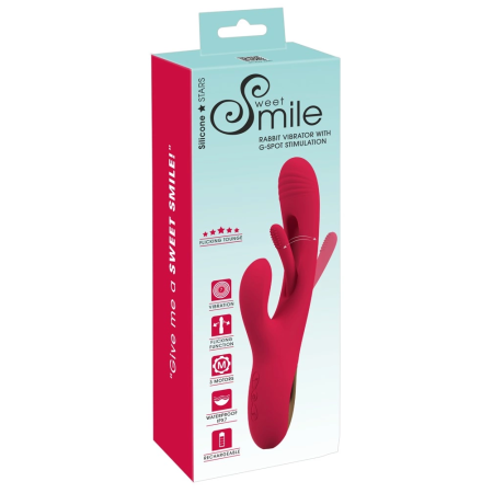 Sweet Smile Rabbit Flicking Intimate System Pink 24.2cm Silicone