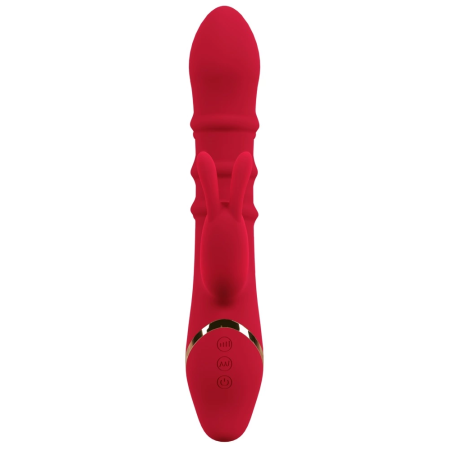You2Toys Rabbit Vibrator 3 Moving Rings Silicone Waterproof 23.7cm Pink