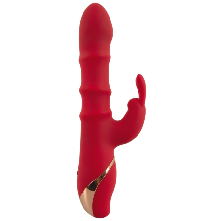 You2Toys Rabbit Vibrator 3 Moving Rings Silicone Waterproof 23.7cm Pink