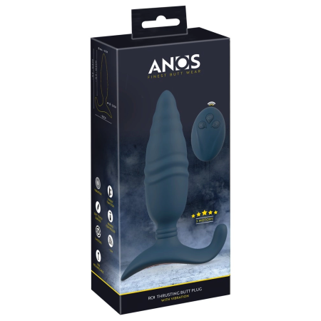 ANOS RC Thrusting Plug with Remote Control, Perineum Stimulator, Black