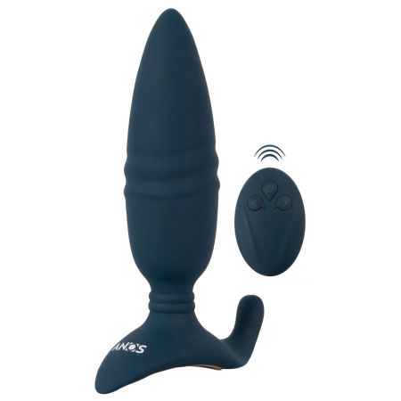 ANOS RC Thrusting Plug with Remote Control, Perineum Stimulator, Black