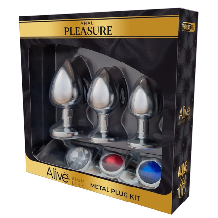 Alive Metal Plug Kit Trio - Multi-Size Analogue System, Colorful Gems