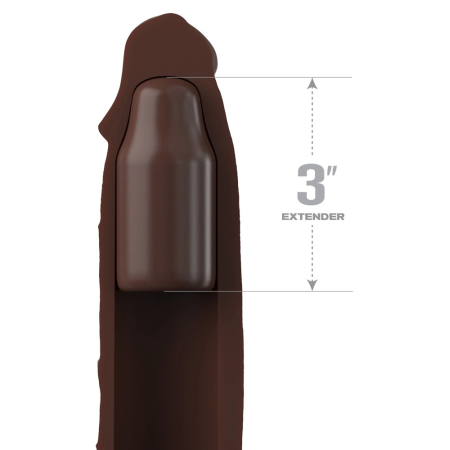 Fantasy X-Tensions Elite 3" Mega X-tension Silicone Sleeve Brown 22.9cm