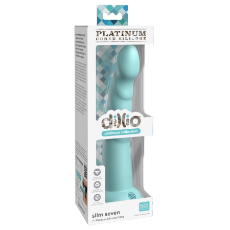 Dillio Platinum Slim Seven Teal 19.7cm Anatomical Model, Silicone