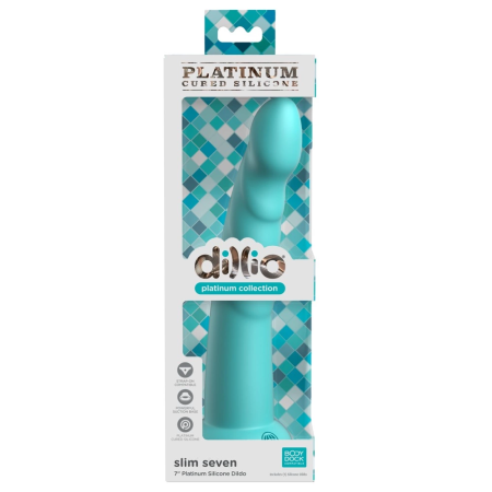 Dillio Platinum Slim Seven Teal 19.7cm Anatomical Model, Silicone