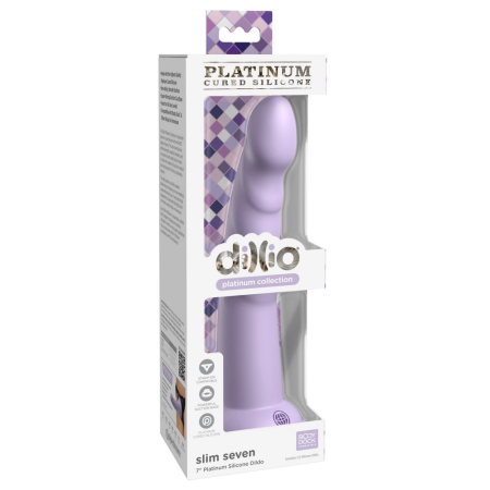 Dillio Platinum Slim Seven 7 Inch Silicone Intimate Device Purple