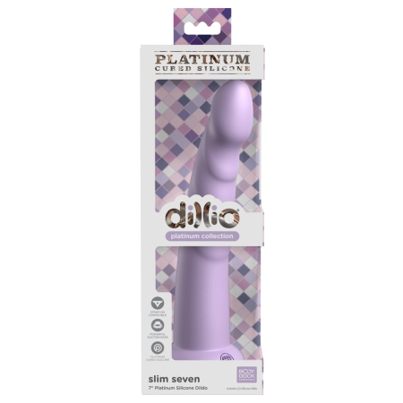 Dillio Platinum Slim Seven 7 Inch Silicone Intimate Device Purple