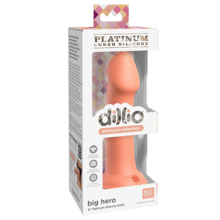 Dillio Platinum Big Hero Flexible Silicone Model Peach 17 cm