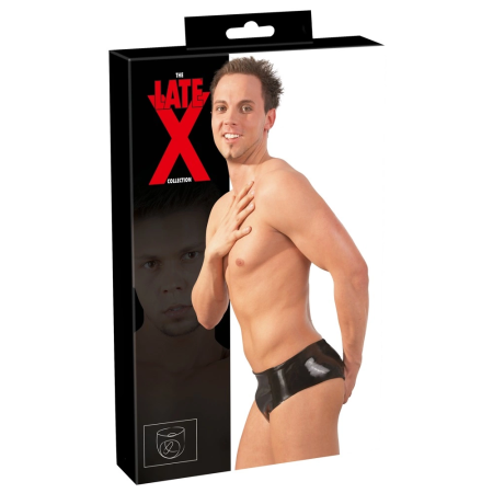 LateX Men's Latex Briefs Black M/L with Integrated Insertable Element
