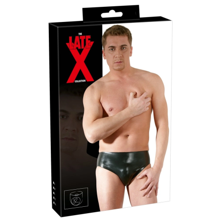 LateX Men's Latex Briefs M with Integrated Anatomic Insert, Black