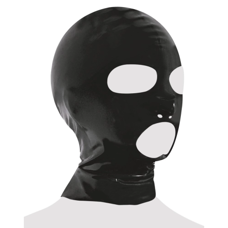 LateX Classic Head Mask Black 0.4mm Natural Rubber, Eye & Mouth Openings