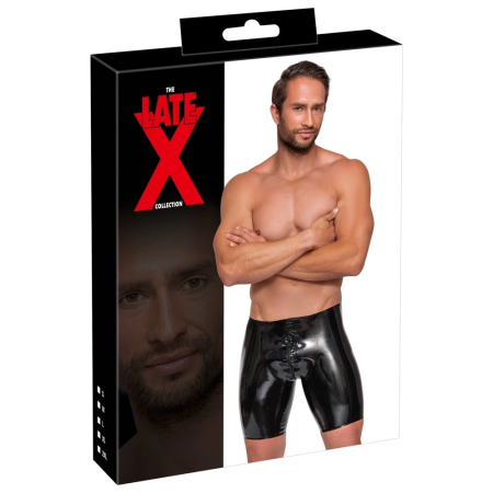 LateX Men's Latex Pants with Front-to-Back Zip XL Black 0.4mm