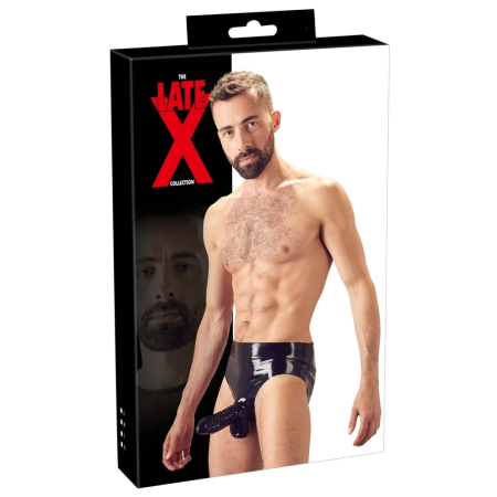 LateX Men's Latex Briefs XL with Integrated Textured Sleeve