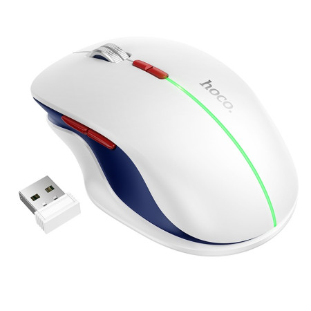 Belaidė pelė Hoco GM40 RGB balta