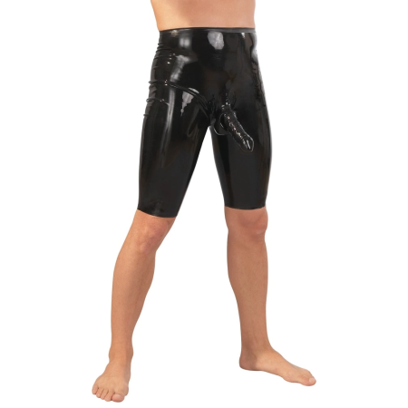 LateX Cycling Shorts M - Men’s Black Latex, Anatomical Sleeve, Size M