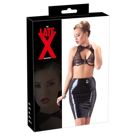 Cottelli Collection Latex Skirt L - Knee-Length, 0.35 mm, Black
