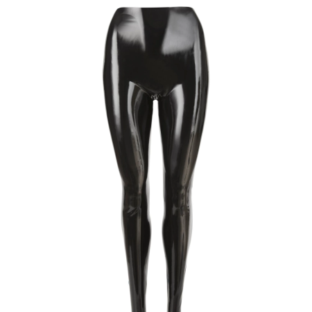 LateX Tights Black S - Shiny Skin-Tight Latex Leggings 0.4 mm