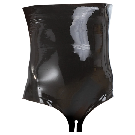 LateX Waist-High Briefs S Black - Flat Dipped Latex, Open Design
