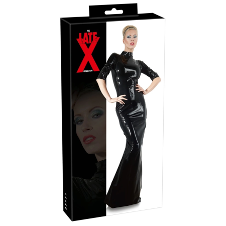 Cottelli Collection Latex Dress Black Size M Reversible Zip Design