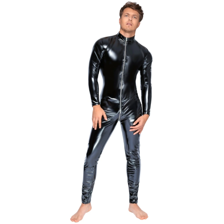 Black Level Vinyl Jumpsuit 2XL - Shiny Stretch One-Piece Suit