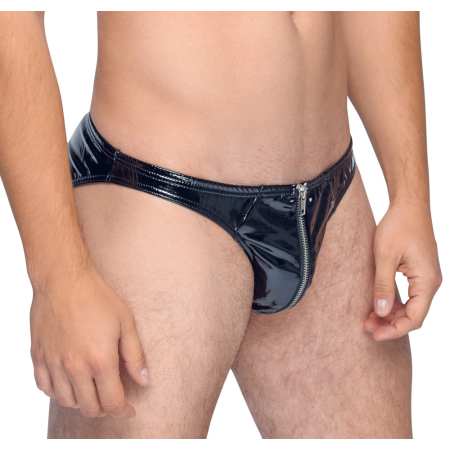 Black Level Vinyl Briefs XL - Shiny 4-Way Stretch Black Underwear