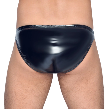 Black Level Vinyl Briefs XL - Shiny 4-Way Stretch Black Underwear