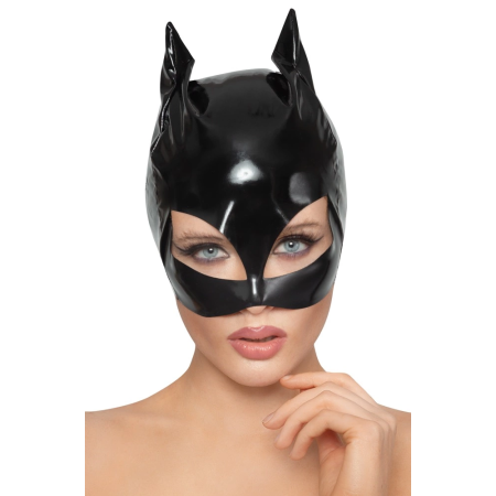 Black Level Vinyl Cat Mask S-L - Shiny Black Cat-Inspired Headwear