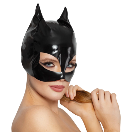 Black Level Vinyl Cat Mask S-L - Shiny Black Cat-Inspired Headwear