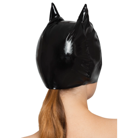 Black Level Vinyl Cat Mask S-L - Shiny Black Cat-Inspired Headwear