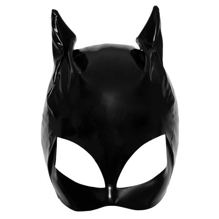 Black Level Vinyl Cat Mask S-L - Shiny Black Cat-Inspired Headwear