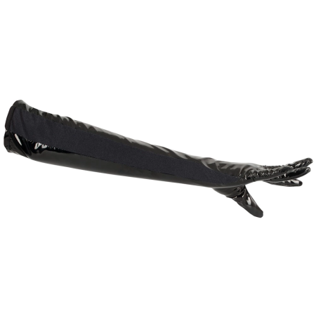 Black Level Long Vinyl Gloves XL Shiny Black Finish